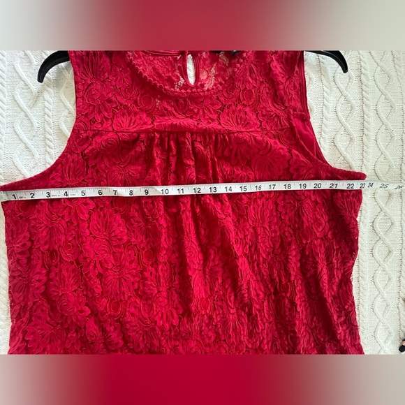 Zac & Rachel Elegant Red Lace Sleeveless Top Women’s size 2X - Picture 12 of 12